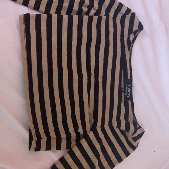 Cropped stripped long sleeve shirt - Picture 2 of 2